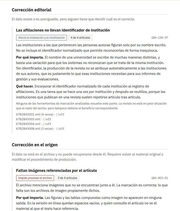 Informe del auditor mostrando resultados
